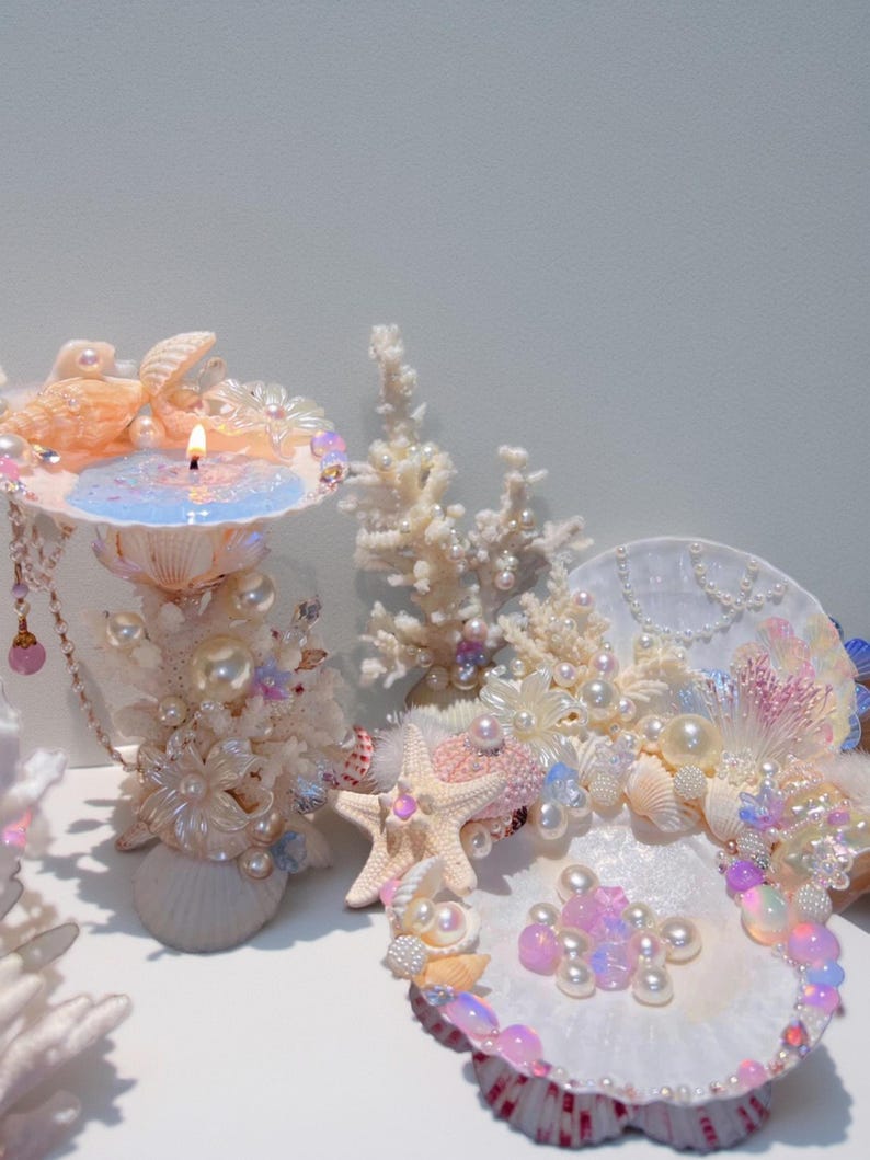Handmade Seashell & Conch Candle Holder, Rustic Ocean-inspired Candle ...