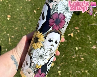 Myers Ghost Face Halloween Tumbler: 20oz Stainless Steel