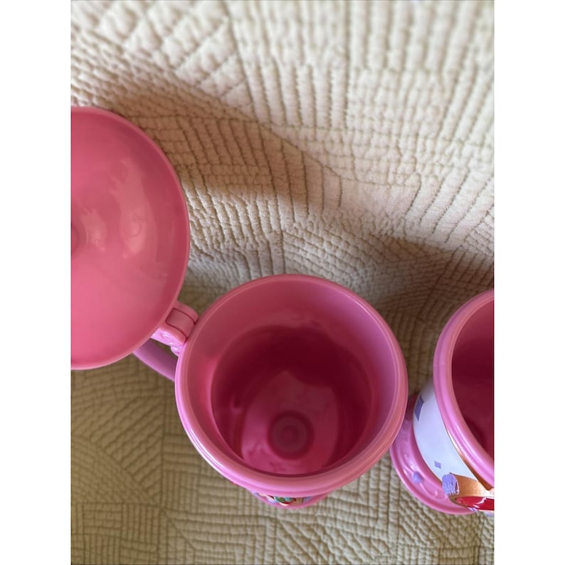 Disney Princess Ariel Lidded Mug Set – Little Mermaid Pink Cocoa Cups w Lids image 3