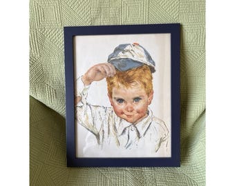 Frances Hook All American Boy BASEBALL-serie uit de jaren 60 ingelijste print Northern Tissue