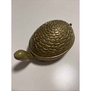 IKEA standbeeld beeldje schildpad messing goudkleurige kleur gemaakt in India verwijderbare schaal