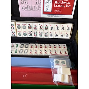GRA MAHJONG 4 półki z pleksiglasu 160 białych (kolorowych) płytek 6 etui na jokery NOWOŚĆ zdjęcie 2