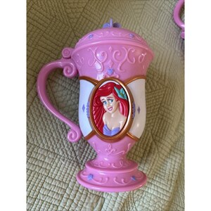Disney Princess Ariel Lidded Mug Set – Little Mermaid Pink Cocoa Cups w Lids image 6