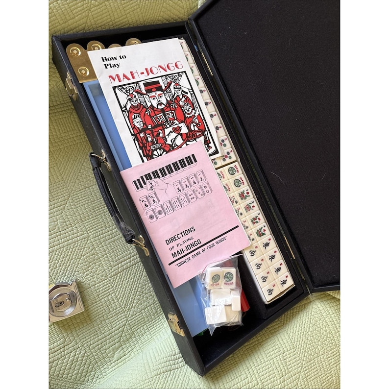 GRA MAHJONG 4 półki z pleksiglasu 160 białych (kolorowych) płytek 6 etui na jokery NOWOŚĆ zdjęcie 9