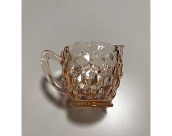 Roze depressietijdperk, Jeannette, kubuspatroon, creamer 3 x 4"