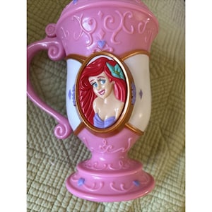 Disney Princess Ariel Lidded Mug Set – Little Mermaid Pink Cocoa Cups w Lids image 7
