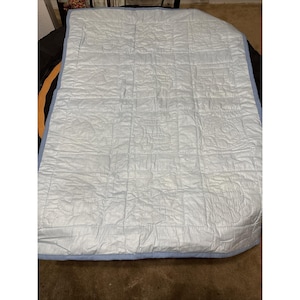 Cross Stitch Hand Made Vintage Baby Boy Blanket Trucks Warm Quilted 46 X 34" image 8