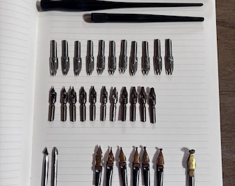 Juego de plumillas de caligrafía William Mitchell & Speedball Brause Holders, kit de artista de 36 piezas