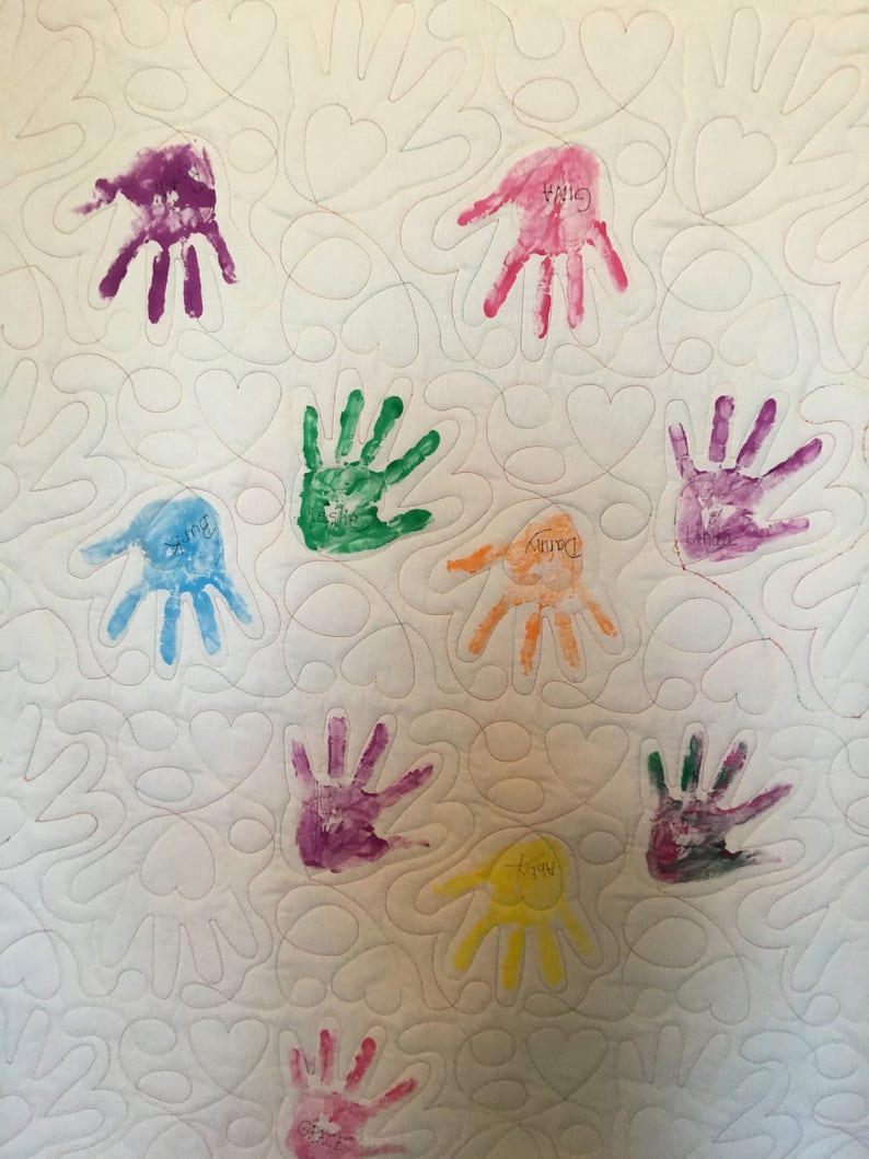 DIY No Sew Hand Print Quilt Kit Etsy