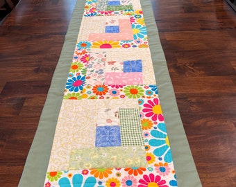 Summer Blooms quilted  Table Runner