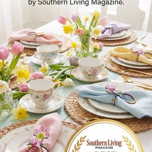 Floral Easter Cross Napkin Rings –  Easter Table Decor| Christian. Set of 8