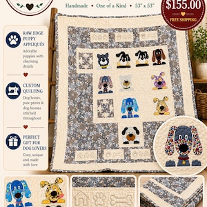 One-of-a-Kind Dog Lover Throw Quilt