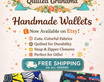 Fun Fabric Quilted Trifold Zipper Wallet