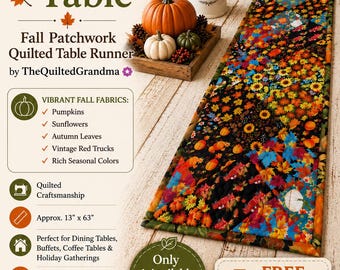 Fall Patchwork Quilted Table Runner