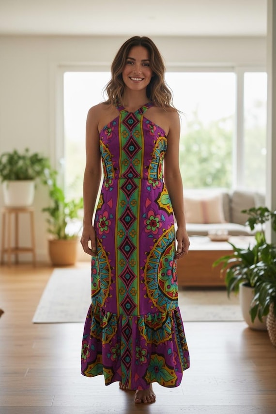 Paruma Purple Halter Dress