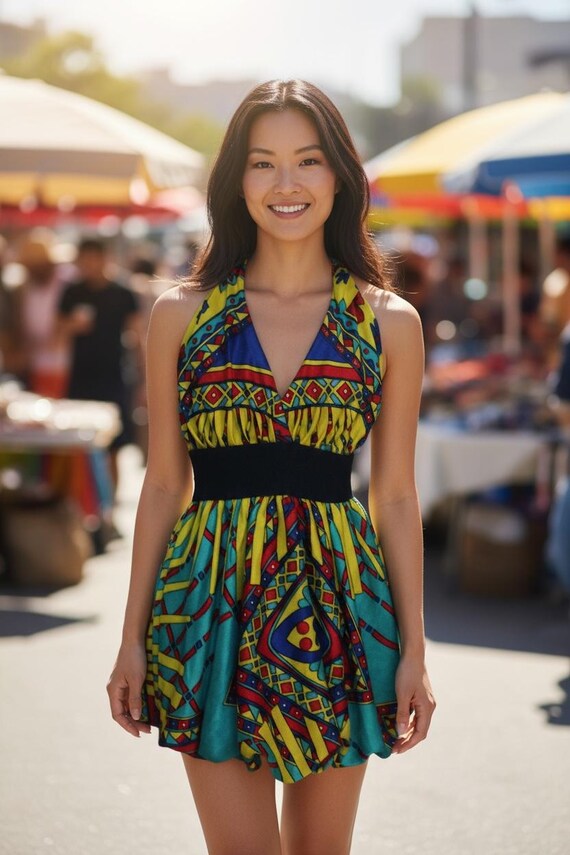 Halter Mini Dress Bubble Skirt