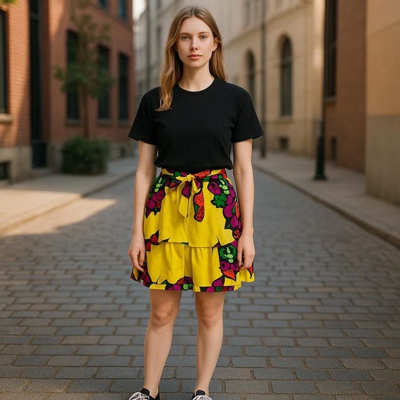 Paruma Yellow Tiered Skirt