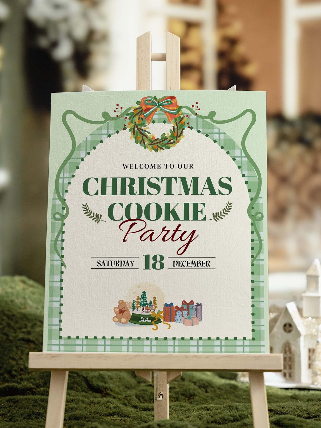 Editable Christmas Cookie Party Sign Cookie Exchange Party Welcome Sign ...