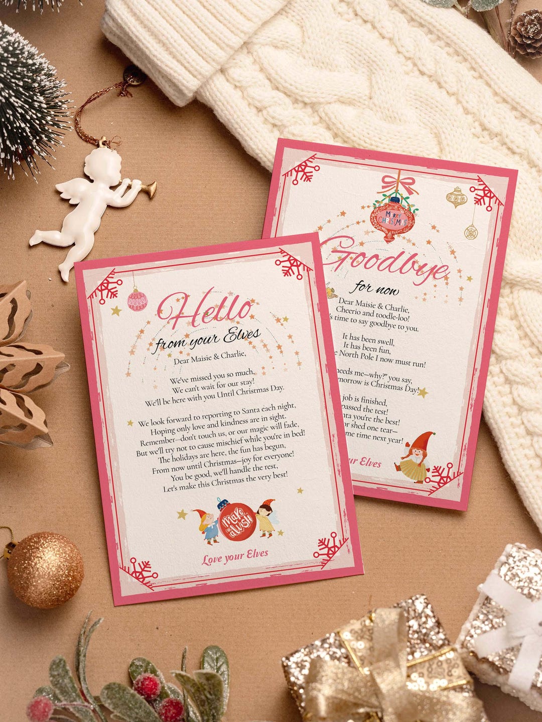 Editable Elf Welcome & Goodbye Letter Set, Christmas Elf Arrival and ...