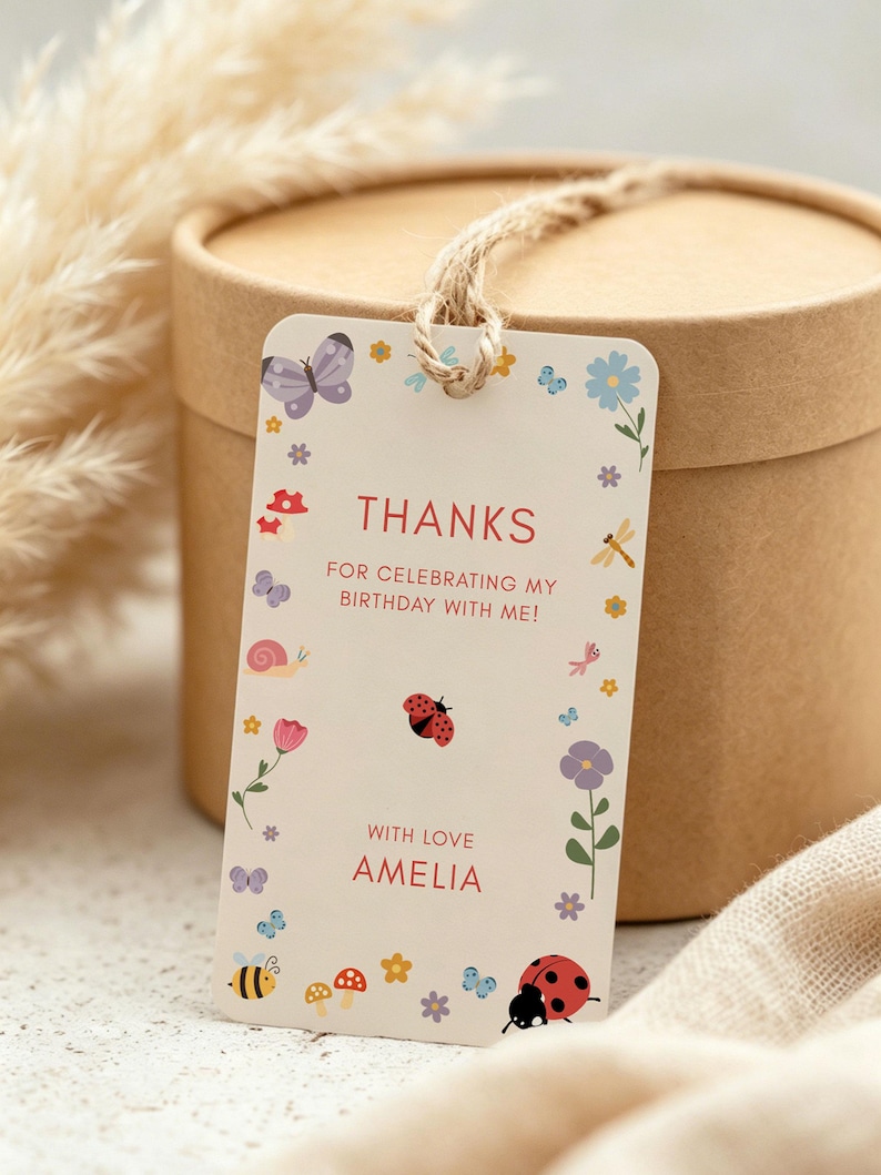 Little Love Bug Birthday Party Bundle, Editable Canva Templates, Vintage Ladybug Girl 1st Birthday Invite Suite, Digital Download image 14