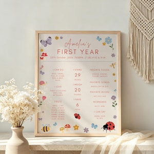 Little Love Bug Birthday Party Bundle, Editable Canva Templates, Vintage Ladybug Girl 1st Birthday Invite Suite, Digital Download image 4