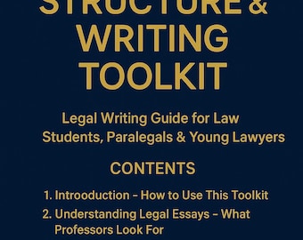Estructura y herramientas de redacción de ensayos de derecho (PDF) / Guía de redacción jurídica para estudiantes de derecho, asistentes jurídicos y plantilla de planificación de ensayos