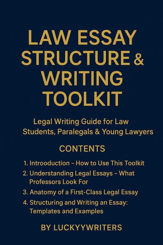 Law Essay Structure & Writing Toolkit PDF | Legal Writing Guide for Law Students, Paralegals  and Essay Planning Template