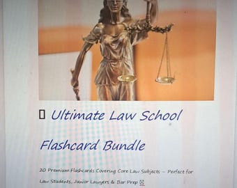 Ultimate Law School Flashcards Bundle | 20 Premium Study Cards for Law Students, Bar Prep & Junior Lawyers | Law Revision PDF