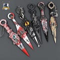 Handmade Kunai | Gothic Eye Kunai Knife Decor | Horror Resin Blade with Chains & Charms | Cosplay Prop | Dark Aesthetic Gift