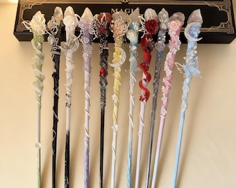 Handmade Fairy Magic Wand, Crystal Butterfly Moon Wizard Wand, Fantasy Cosplay Prop, Witch Wand, Magical Girl Accessory, Unique Gift