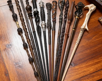 Varita de mago hecha a mano, varita mágica, accesorio de cosplay, palo mágico de madera, accesorio de disfraz de mago de fantasía, regalo para fanáticos de los magos, juego de rol coleccionable