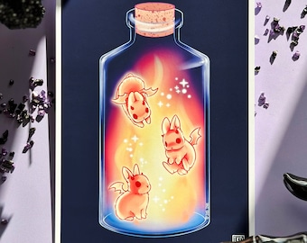 Demon Bunny Art Print | Cute Spooky Halloween Bunny Illustration