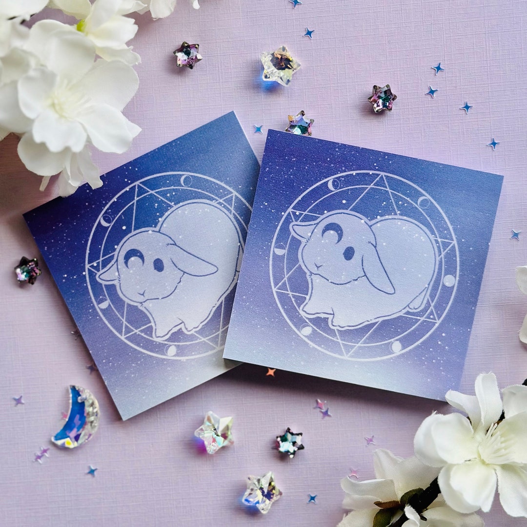 Occult Cosmic Dark Bunny Sticky Notepad Creepy Cute Rabbit - Etsy