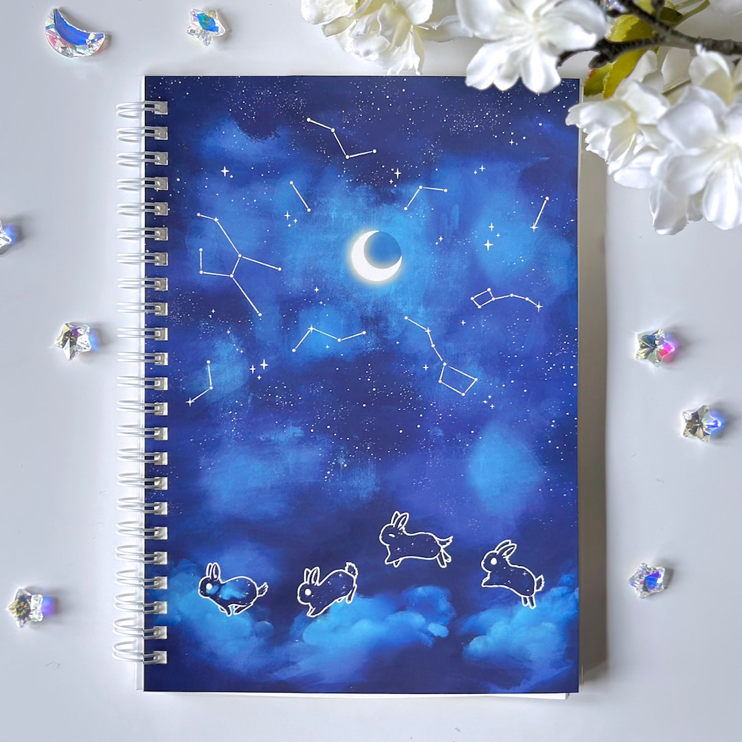 Constellation Bunnies Sticker Book: A5 Reusable Moon Rabbit Collection ...