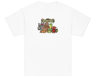 Chemise pour enfants Cryptid Street, parodie de monstre mignon, t-shirt pour jeunes, homme bigfoot, cadeau folklore du Loch Ness, t-shirt classique pour jeunes