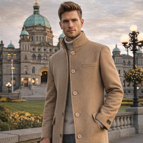 Men's Handmade Shetland Wool Coat