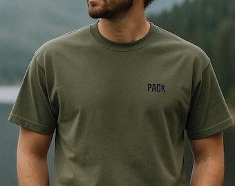 Heavyweight Cotton Shirt | Minimalist Embroidered T - Shirt