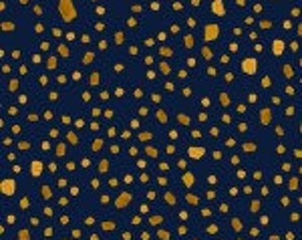 Painted Petals Navy Spots -- 1/2 Yard