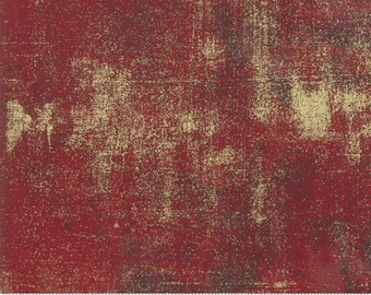 Grunge Metallic in Red Berry by Basic Grey for Moda -- END OF BOLT -- 33"