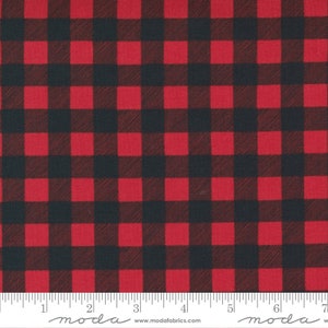 Home Sweet Holidays -- Buffalo Plaid Check in black and red --1/2 yard