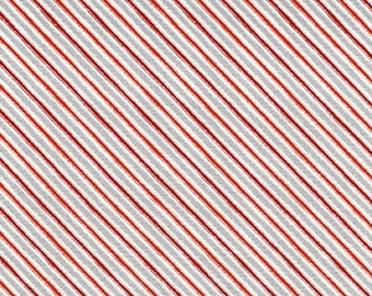 Holiday Charms in Scarlet Stripe by Robert Kaufmann--1/2 yd