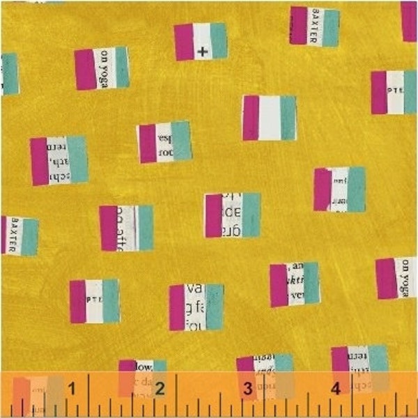 END OF BOLT - Wonder--Mustard French Flags by Carrie Bloomston -- 7/8 yard