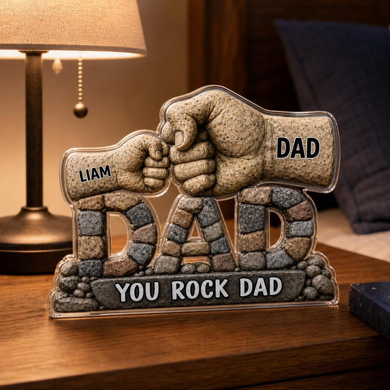 Dad You Rock Plaque - Etsy