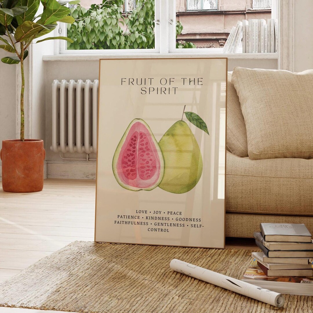 Fruit of the Spirit Print, Christian Wall Art, Bible Verse Poster ...