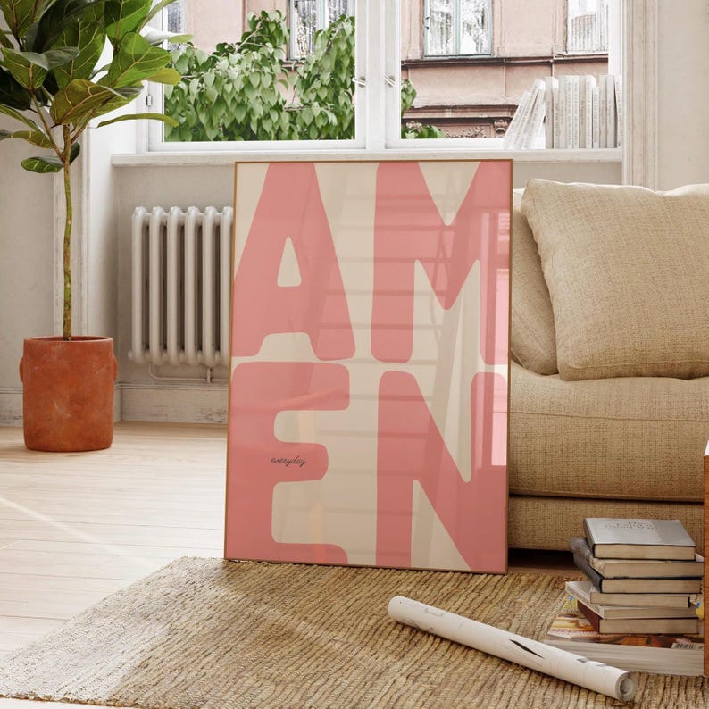 Amen Everyday Print - Christian Wall Art, Modern Faith Quote Poster ...