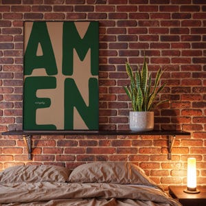 Amém para todos os dias - Arte de parede cristã, pôster moderno com citação de fé, impressão minimalista de versículo bíblico, arte cristã contemporânea, decoração para casa