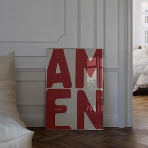 Amen Everyday Print - Christian Wall Art, Modern Faith Quote Poster, Minimal Bible Verse Print, Contemporary Christian Artwork, Home Decor