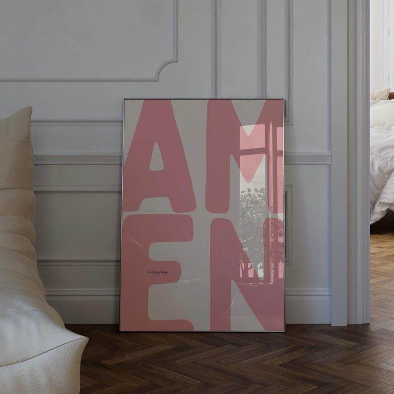 Amen Everyday Print - Christian Wall Art, Modern Faith Quote Poster ...