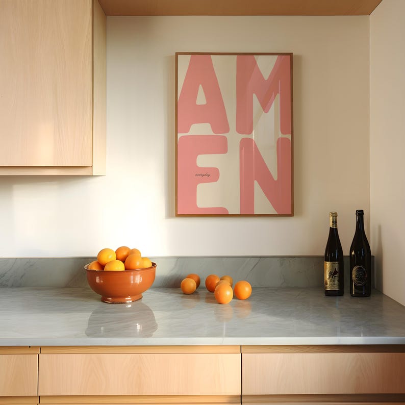 Amen Everyday Print - Christian Wall Art, Modern Faith Quote Poster ...