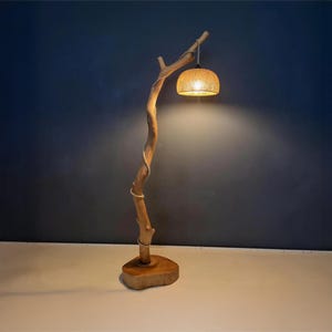 Free standing lamp driftwood corner floor lamp handmade tree branch large lamp for living room